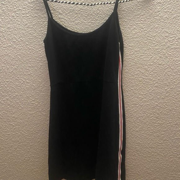 brandy melville black dress red stripe Brandy Melville Kyran Dress Black with Red and White Stripes Authentic, Women's Fashion, Dresses & Sets, Dresses on Carousell